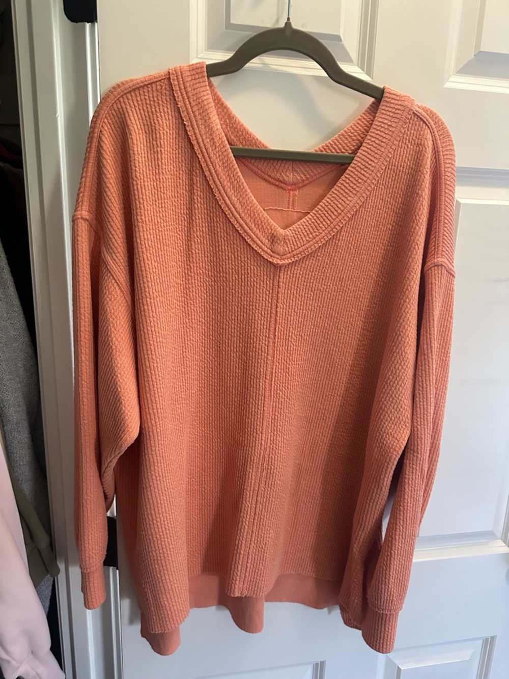 Aerie Coral V-Neck Sweater